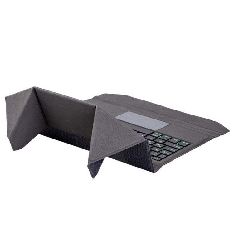 T02S Integrated Bluetooth Keyboard Leather Case with Backlight & Touchpad & Holder For iPad Air 3 10.5 / Pro 10.5(Black)