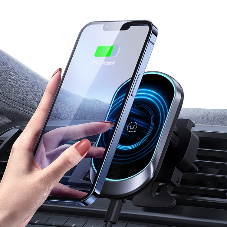USAMS US-CD182 15W Magnetic Wireless Charging Car Phone Holder(Black) USAMS US-CD182 15W Magnetic Wireless Charging Car Phone Holder(Black)