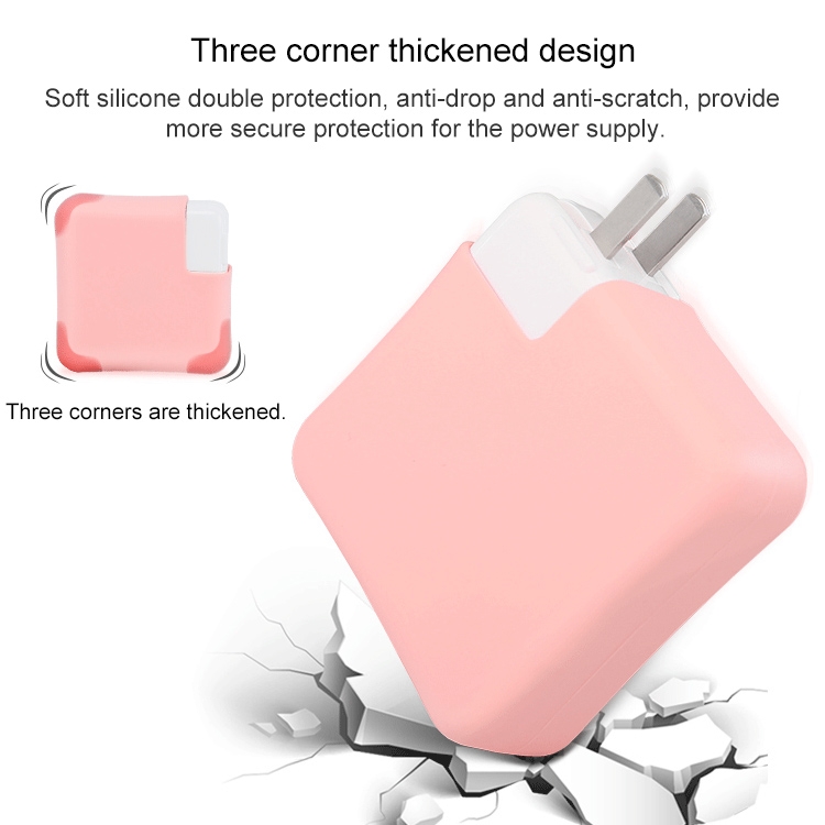 For Macbook Pro 13 inch 61W Power Adapter Protective Cover(Pink) For Macbook Pro 13 inch 61W Power Adapter Protective Cover(Pink)