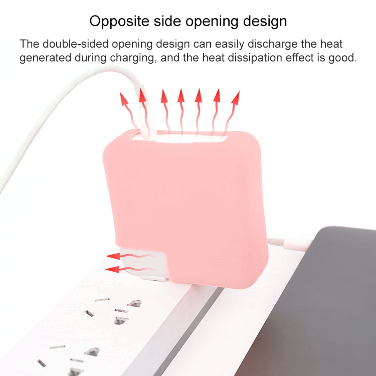For Macbook Pro 13 inch 61W Power Adapter Protective Cover(Pink) For Macbook Pro 13 inch 61W Power Adapter Protective Cover(Pink)