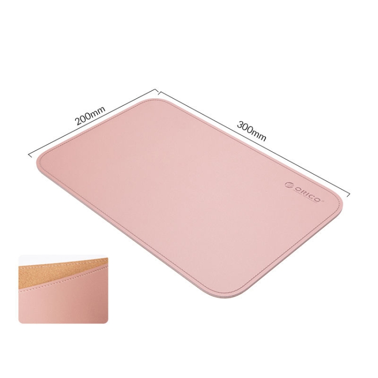 Pad de ratón de doble cara orico, tamaño: 200x300 mm, color: corcho + PU rosa - 2