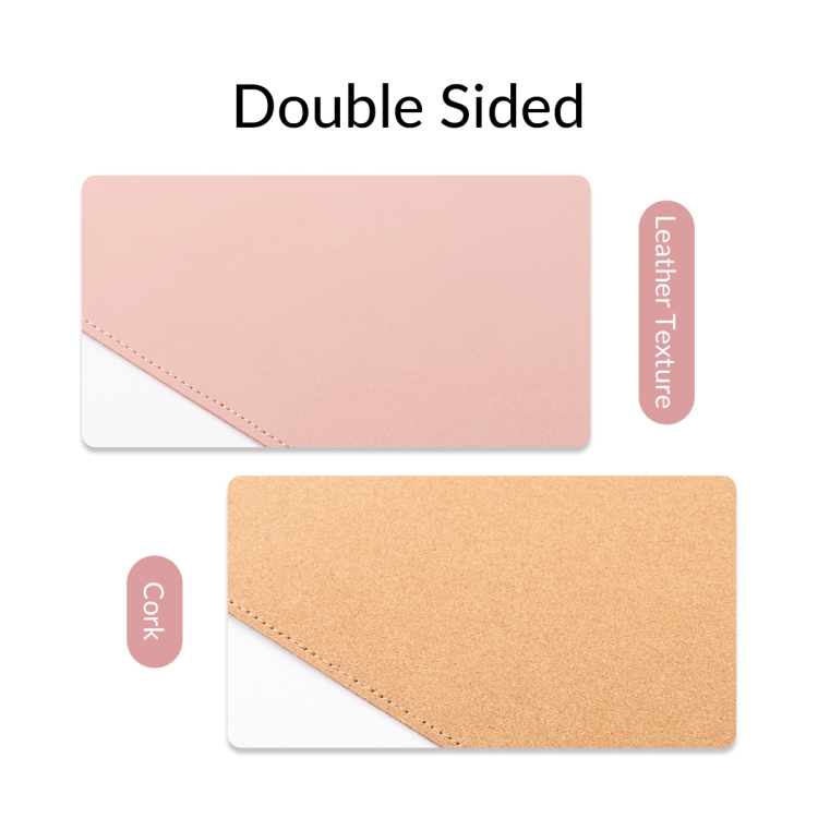 Pad de ratón de doble cara orico, tamaño: 200x300 mm, color: corcho + PU rosa - 5
