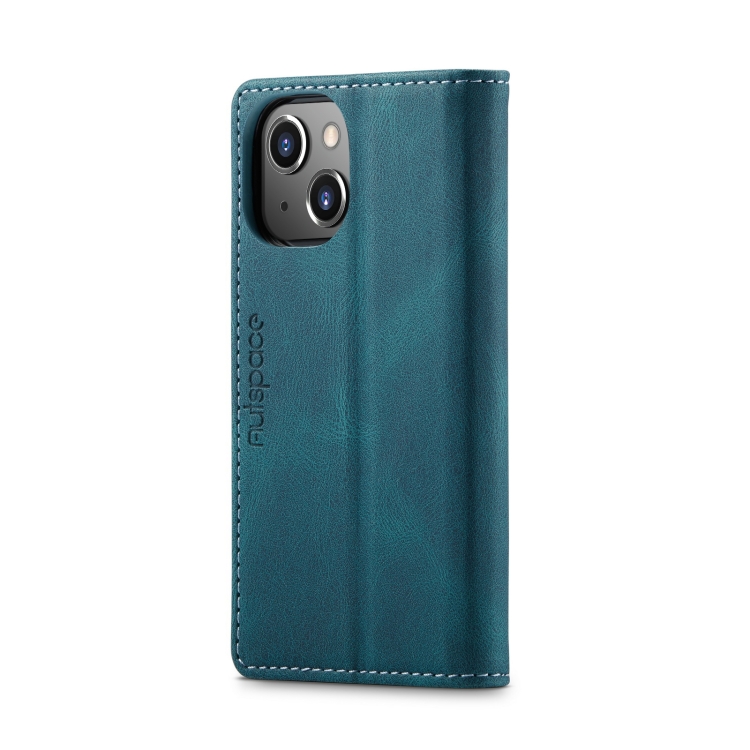 For iPhone 14 Plus AutSpace A01 Retro Skin-feel Crazy Horse Leather Phone Case (Blue) For iPhone 14 Plus AutSpace A01 Retro Skin-feel Crazy Horse Leather Phone Case (Blue)