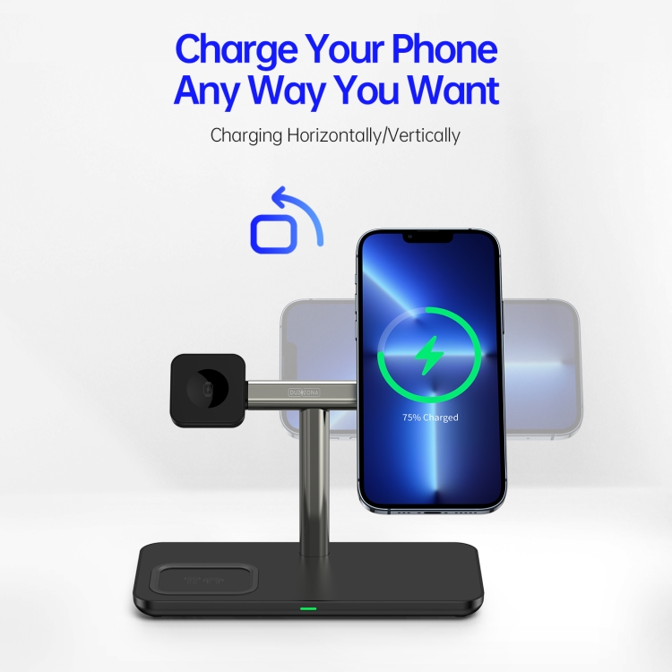 DUZZONA W6 3 In 1 Detachable Magnetic Wireless Charger(Black) DUZZONA W6 3 In 1 Detachable Magnetic Wireless Charger(Black)