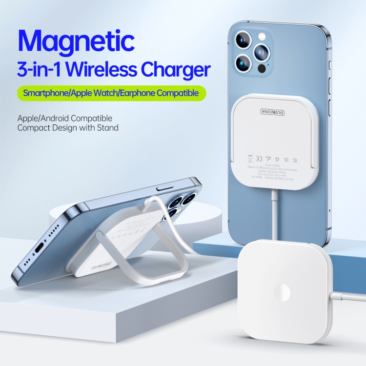 DUZZONA W7 3 In 1 Magnetic Wireless Charger(White) DUZZONA W7 3 In 1 Magnetic Wireless Charger(White)