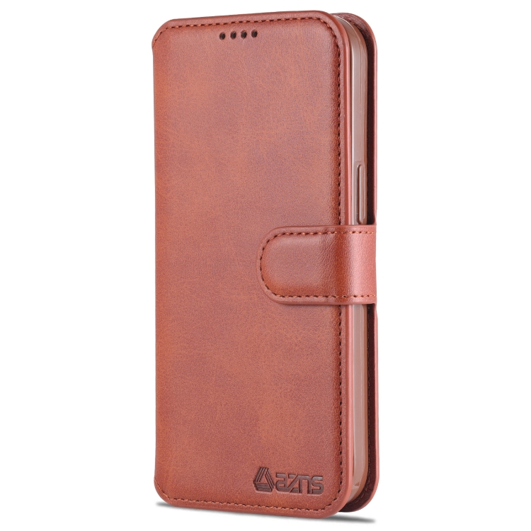 For iPhone 14 Pro AZNS Calf Texture Flip Leather Phone Case(Brown) For iPhone 14 Pro AZNS Calf Texture Flip Leather Phone Case(Brown)