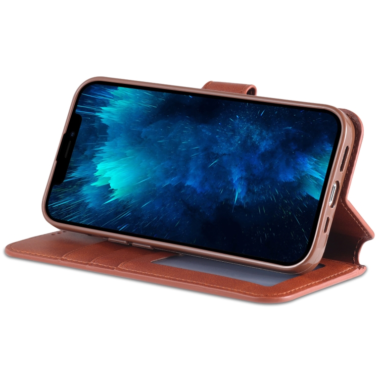 For iPhone 14 Pro AZNS Calf Texture Flip Leather Phone Case(Brown) For iPhone 14 Pro AZNS Calf Texture Flip Leather Phone Case(Brown)
