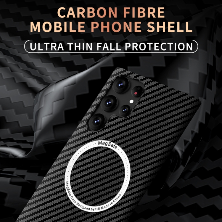For Samsung Galaxy S22 Plus 5G Carbon Fiber Texture MagSafe Magnetic Phone Case(Black) For Samsung Galaxy S22 Plus 5G Carbon Fiber Texture MagSafe Magnetic Phone Case(Black)