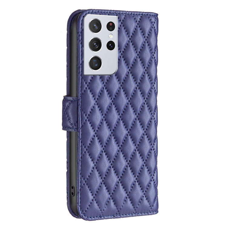 For Samsung Galaxy S21 Ultra 5G Diamond Lattice Wallet Leather Flip Phone Case(Blue) For Samsung Galaxy S21 Ultra 5G Diamond Lattice Wallet Leather Flip Phone Case(Blue)