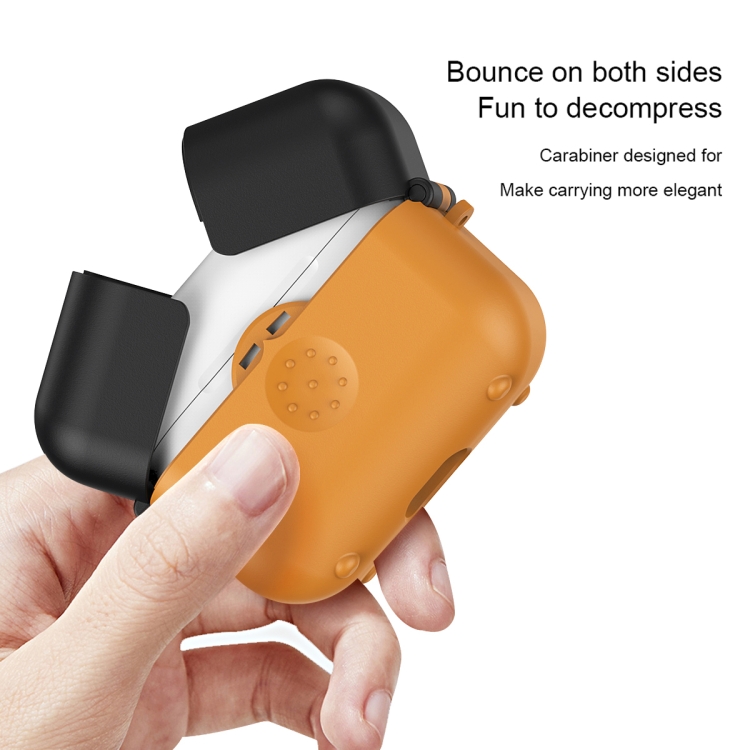 For AirPods Pro Magic Box Wireless Earphone Protective Case with Hook(Yellow) For AirPods Pro Magic Box Wireless Earphone Protective Case with Hook(Yellow)