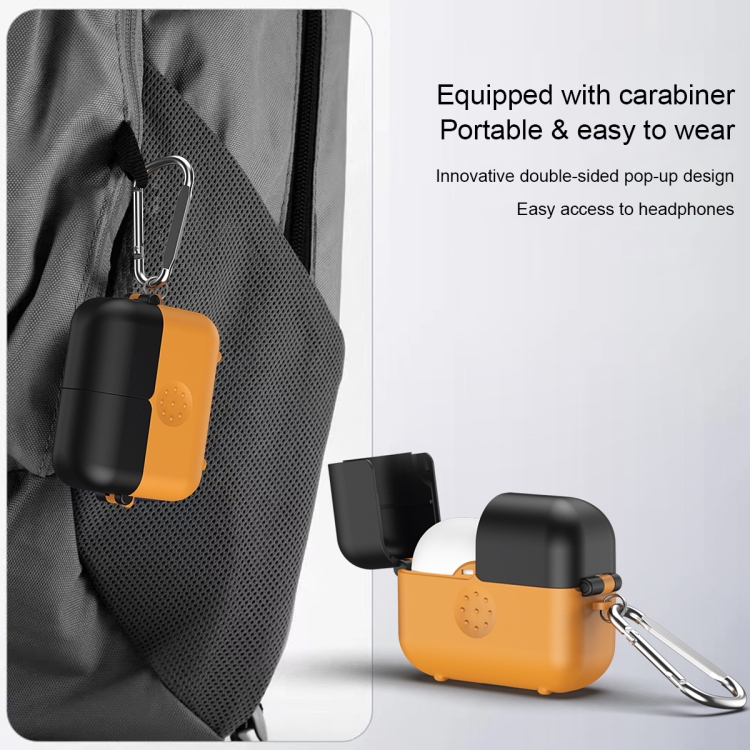 For AirPods Pro Magic Box Wireless Earphone Protective Case with Hook(Yellow) For AirPods Pro Magic Box Wireless Earphone Protective Case with Hook(Yellow)