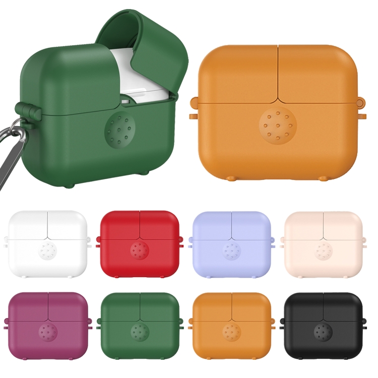 For AirPods 3 Magic Box Wireless Earphone Protective Case with Hook(Purple) For AirPods 3 Magic Box Wireless Earphone Protective Case with Hook(Purple)
