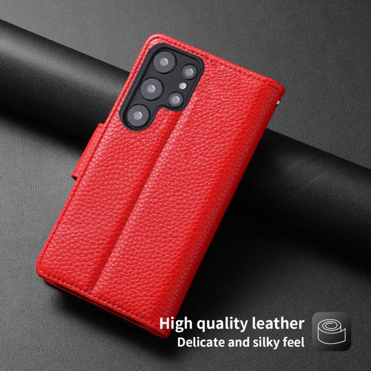 For Samsung Galaxy S22 5G Litchi Texture Magnetic Detachable Wallet Leather Phone Case(Red) For Samsung Galaxy S22 5G Litchi Texture Magnetic Detachable Wallet Leather Phone Case(Red)