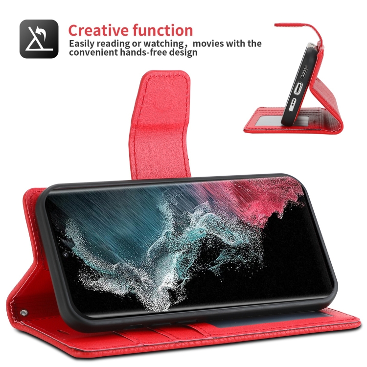 For Samsung Galaxy S22 5G Litchi Texture Magnetic Detachable Wallet Leather Phone Case(Red) For Samsung Galaxy S22 5G Litchi Texture Magnetic Detachable Wallet Leather Phone Case(Red)