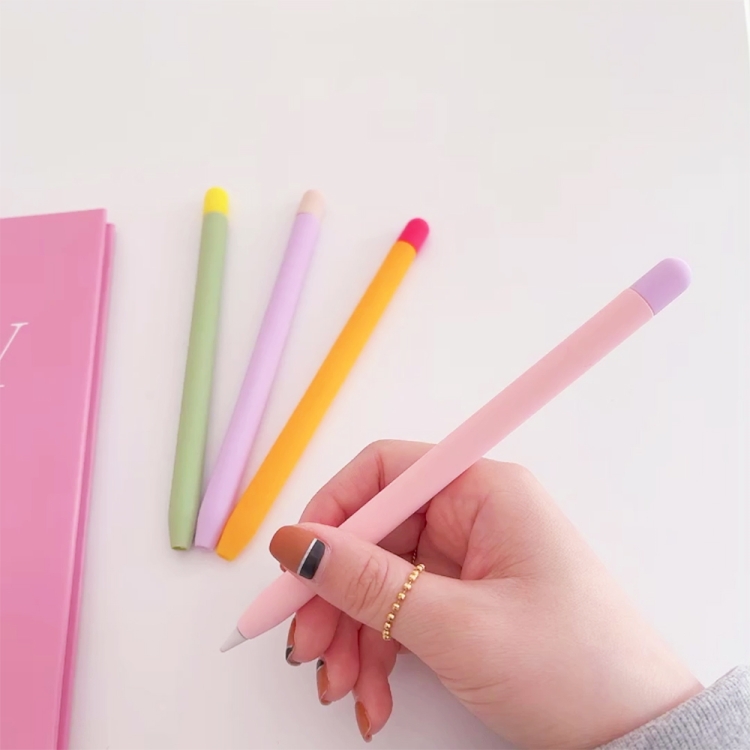 Caso protectora de silicona de color contrastante para Apple Pencil 2 (rosa) - B1