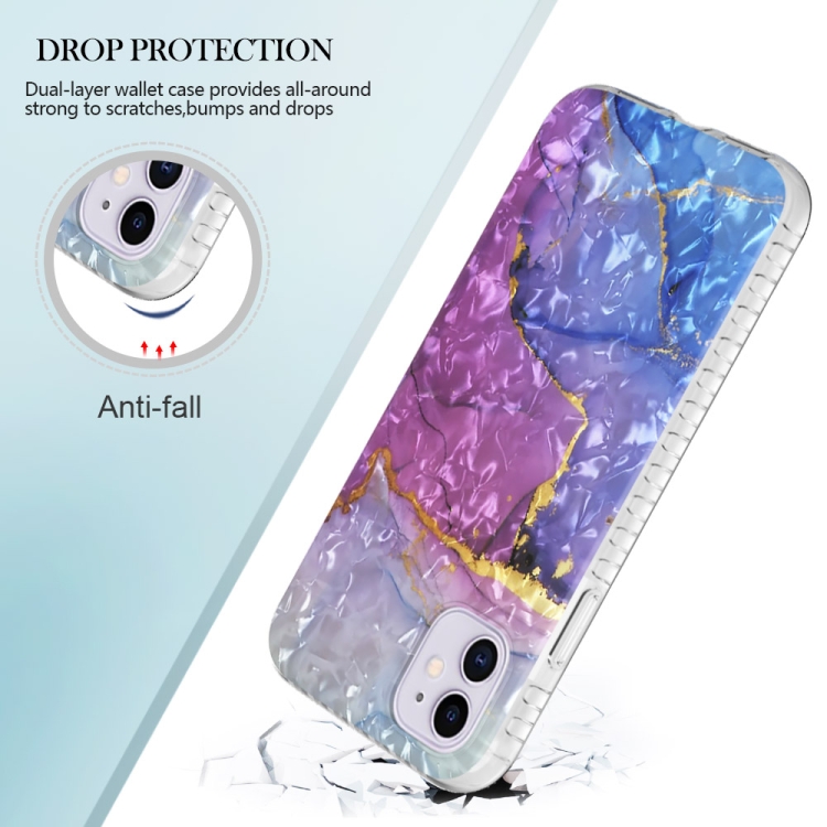 For iPhone 11 2.0mm Airbag Shockproof TPU Phone Case (Blue Purple Marble) For iPhone 11 2.0mm Airbag Shockproof TPU Phone Case (Blue Purple Marble)