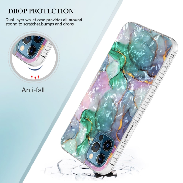 For iPhone 12 Pro Max 2.0mm Airbag Shockproof TPU Phone Case(Ink Green Marble) For iPhone 12 Pro Max 2.0mm Airbag Shockproof TPU Phone Case(Ink Green Marble)
