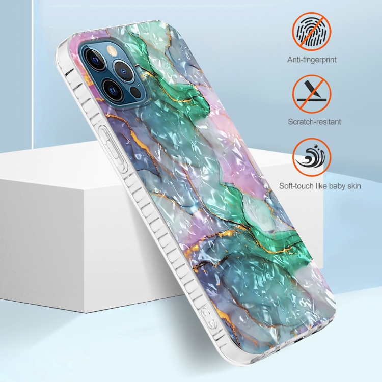 For iPhone 12 Pro Max 2.0mm Airbag Shockproof TPU Phone Case(Ink Green Marble) For iPhone 12 Pro Max 2.0mm Airbag Shockproof TPU Phone Case(Ink Green Marble)