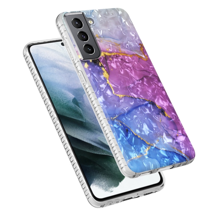 For Samsung Galaxy S21 5G 2.0mm Airbag Shockproof TPU Phone Case(Blue Purple Marble)