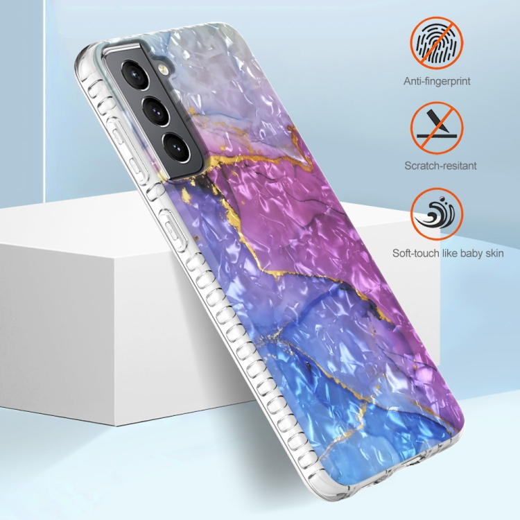 For Samsung Galaxy S21 5G 2.0mm Airbag Shockproof TPU Phone Case(Blue Purple Marble)
