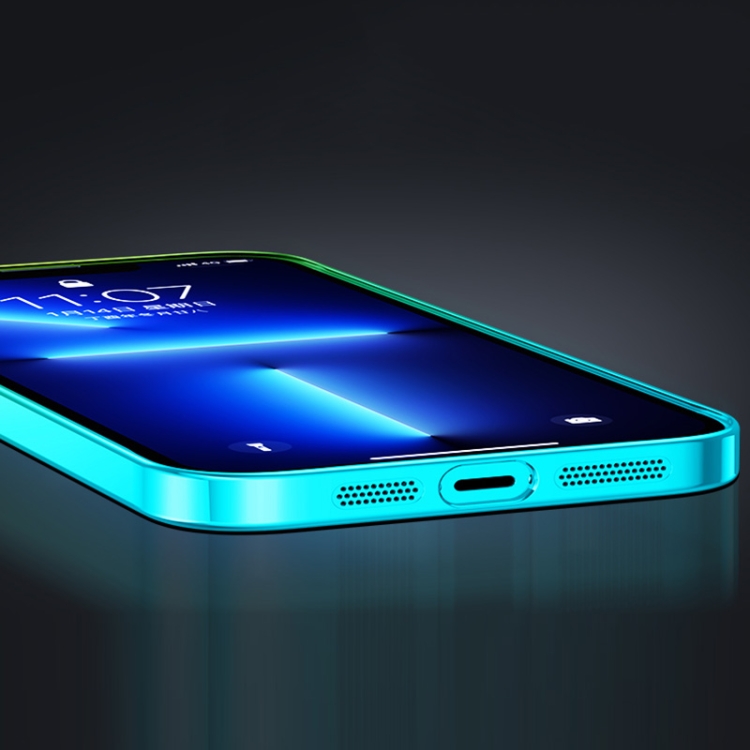 For iPhone 13 Pro Max Transparent Electroplated PC Gradient Phone Case (Cyan-blue Green) For iPhone 13 Pro Max Transparent Electroplated PC Gradient Phone Case (Cyan-blue Green)