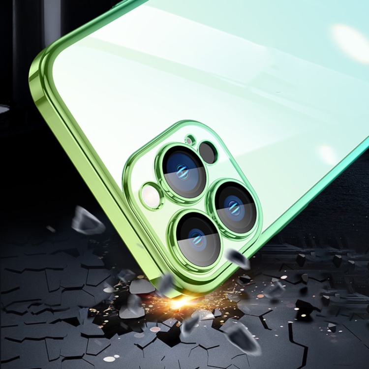 For iPhone 13 Pro Max Transparent Electroplated PC Gradient Phone Case (Cyan-blue Green) For iPhone 13 Pro Max Transparent Electroplated PC Gradient Phone Case (Cyan-blue Green)