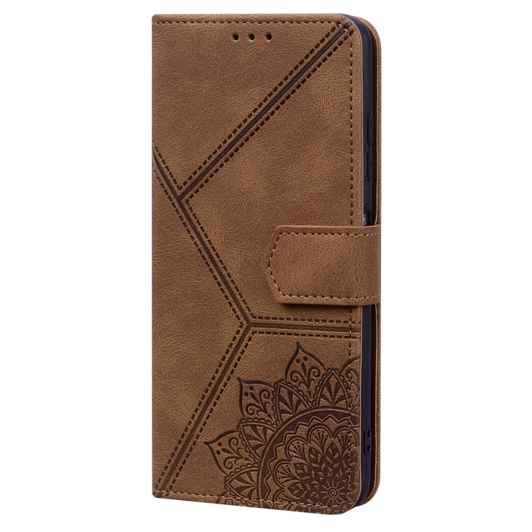 For Samsung Galaxy S21 Ultra 5G Geometric Mandala Embossed Leather Phone Case(Brown) For Samsung Galaxy S21 Ultra 5G Geometric Mandala Embossed Leather Phone Case(Brown)