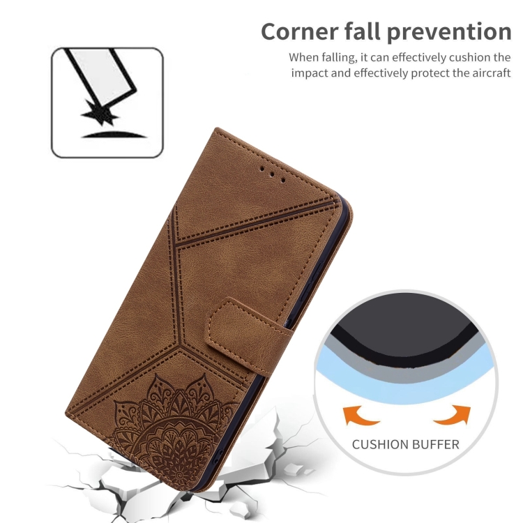 For Samsung Galaxy S21 Ultra 5G Geometric Mandala Embossed Leather Phone Case(Brown) For Samsung Galaxy S21 Ultra 5G Geometric Mandala Embossed Leather Phone Case(Brown)