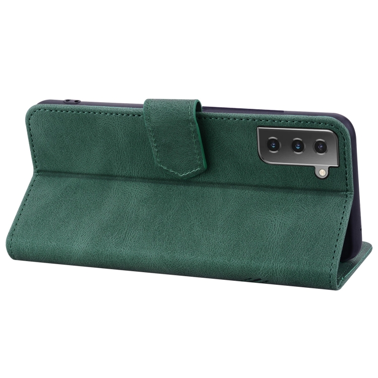 For Samsung Galaxy S22 5G Geometric Mandala Embossed Leather Phone Case(Green)