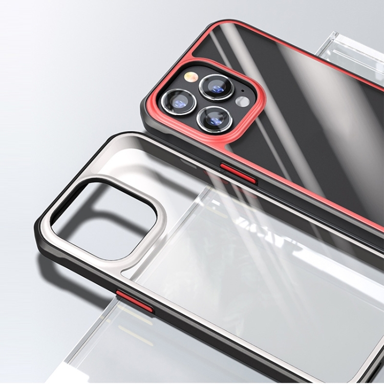 For iPhone 14 TPU + Clear PC Four-corner All-inclusive Phone Case (Red) For iPhone 14 TPU + Clear PC Four-corner All-inclusive Phone Case (Red)