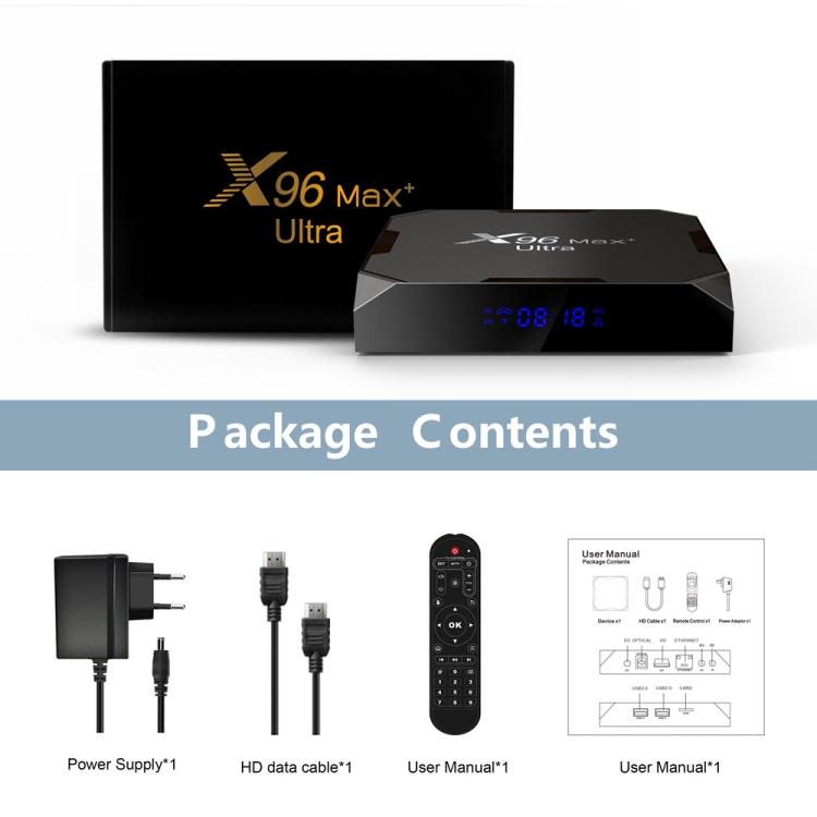 X96 MAX+ Ultra 4GB+ 32GB Amlogic S905X4 8K Smart TV Box Android 11.0 Media Player, Tipo de enchufe: Au Plug - 10