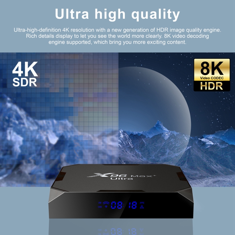 X96 MAX+ Ultra 4GB+ 32GB Amlogic S905X4 8K Smart TV Box Android 11.0 Media Player, Tipo de enchufe: Au Plug - 7