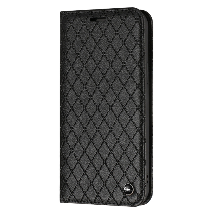 For iPhone 14 Plus S11 RFID Diamond Lattice Flip Leather Phone Case (Black) For iPhone 14 Plus S11 RFID Diamond Lattice Flip Leather Phone Case (Black)