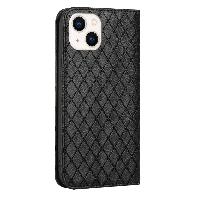 For iPhone 14 Plus S11 RFID Diamond Lattice Flip Leather Phone Case (Black) For iPhone 14 Plus S11 RFID Diamond Lattice Flip Leather Phone Case (Black)