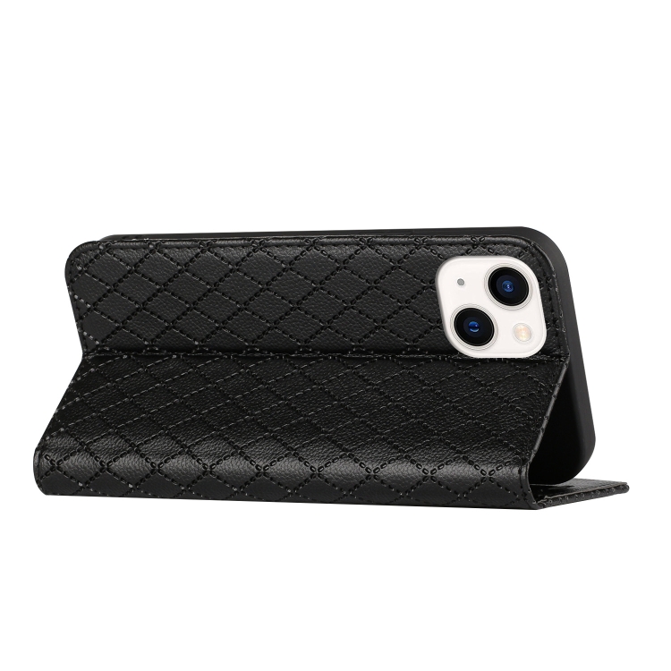 For iPhone 14 Plus S11 RFID Diamond Lattice Flip Leather Phone Case (Black) For iPhone 14 Plus S11 RFID Diamond Lattice Flip Leather Phone Case (Black)