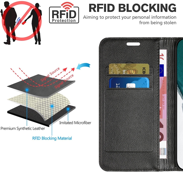 For iPhone 14 Plus S11 RFID Diamond Lattice Flip Leather Phone Case (Black) For iPhone 14 Plus S11 RFID Diamond Lattice Flip Leather Phone Case (Black)