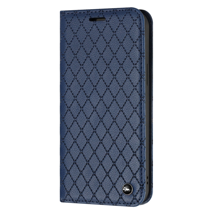 For iPhone 14 Pro S11 RFID Diamond Lattice Flip Leather Phone Case(Blue) For iPhone 14 Pro S11 RFID Diamond Lattice Flip Leather Phone Case(Blue)