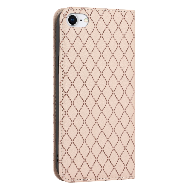 For iPhone SE 2022 / SE 2020 / 8 / 7 S11 RFID Diamond Lattice Flip Leather Phone Case(Light Pink) For iPhone SE 2022 / SE 2020 / 8 / 7 S11 RFID Diamond Lattice Flip Leather Phone Case(Light Pink)