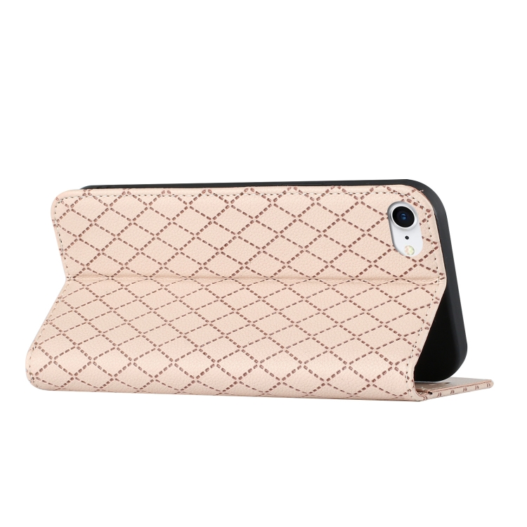 For iPhone SE 2022 / SE 2020 / 8 / 7 S11 RFID Diamond Lattice Flip Leather Phone Case(Light Pink) For iPhone SE 2022 / SE 2020 / 8 / 7 S11 RFID Diamond Lattice Flip Leather Phone Case(Light Pink)