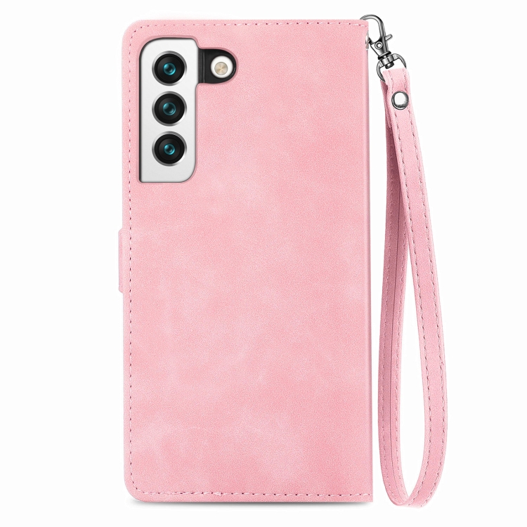 For Samsung Galaxy S22+ 5G Embossed Flower Shockproof Leather Phone Case(Pink) For Samsung Galaxy S22+ 5G Embossed Flower Shockproof Leather Phone Case(Pink)