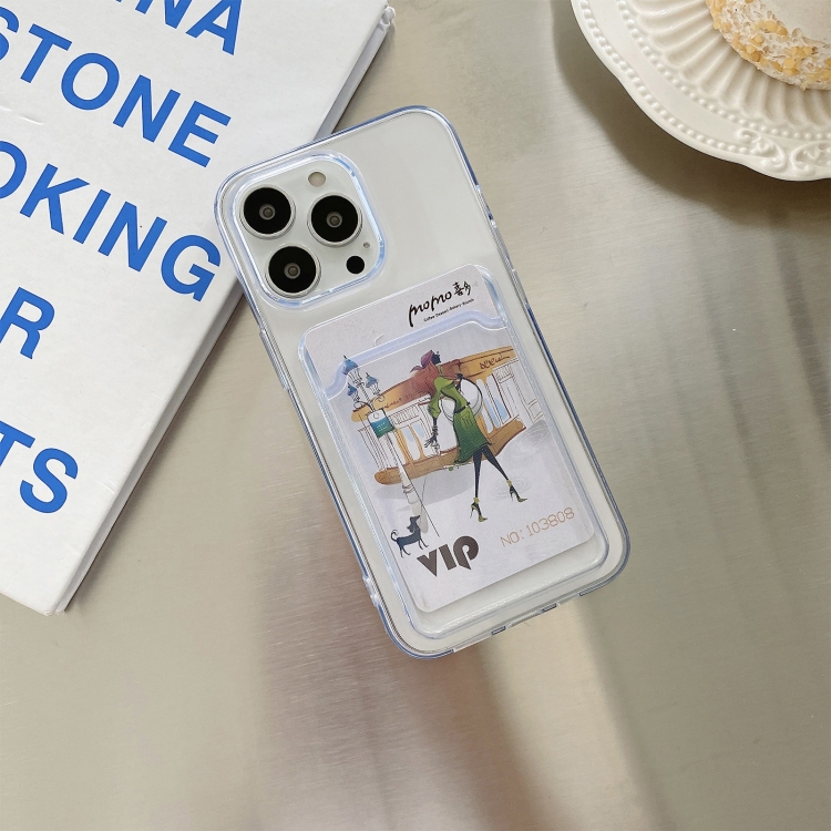 For iPhone 14 Plus Transparent Card Slot Shockproof TPU Phone Case For iPhone 14 Plus Transparent Card Slot Shockproof TPU Phone Case