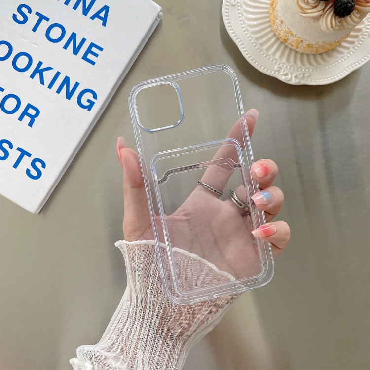 For iPhone 14 Plus Transparent Card Slot Shockproof TPU Phone Case For iPhone 14 Plus Transparent Card Slot Shockproof TPU Phone Case