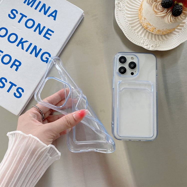For iPhone 14 Plus Transparent Card Slot Shockproof TPU Phone Case For iPhone 14 Plus Transparent Card Slot Shockproof TPU Phone Case