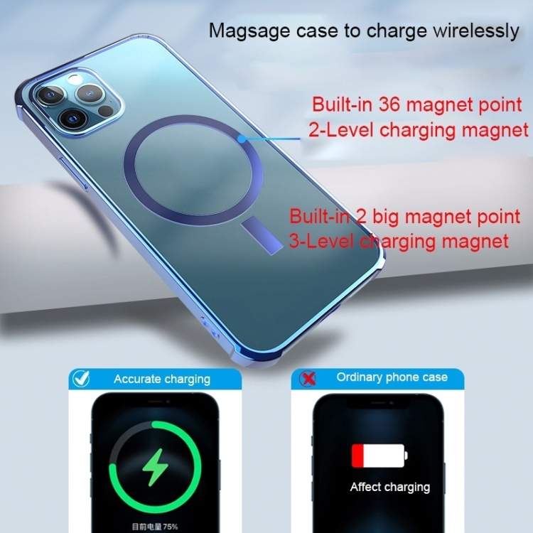 For iPhone 14 Pro Straight Side Laser Plating MagSafe Clear TPU Phone Case(Graphite Black) For iPhone 14 Pro Straight Side Laser Plating MagSafe Clear TPU Phone Case(Graphite Black)