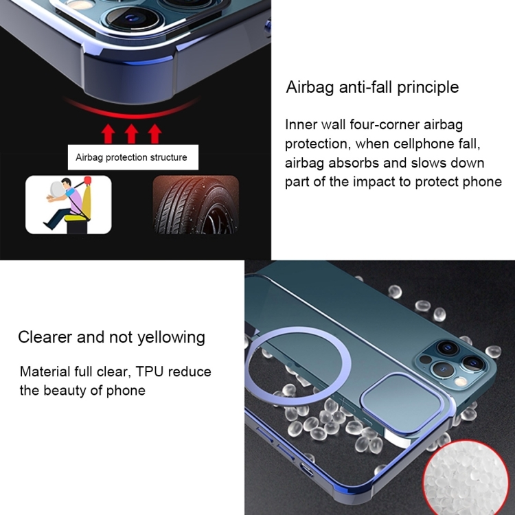 For iPhone 14 Pro Straight Side Laser Plating MagSafe Clear TPU Phone Case(Graphite Black) For iPhone 14 Pro Straight Side Laser Plating MagSafe Clear TPU Phone Case(Graphite Black)