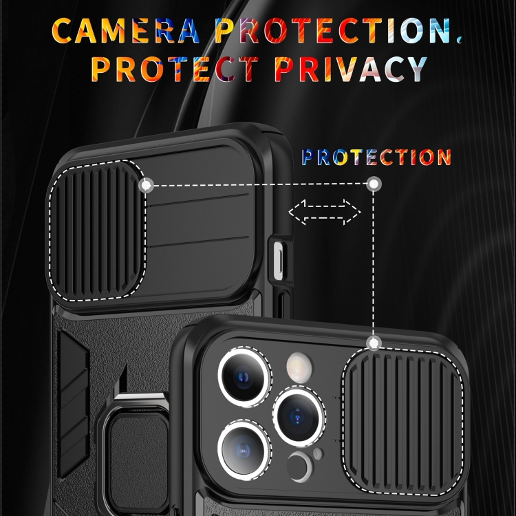 For iPhone 14 Sliding Camera Cover Design TPU + PC Phone Case (Black) For iPhone 14 Sliding Camera Cover Design TPU + PC Phone Case (Black)