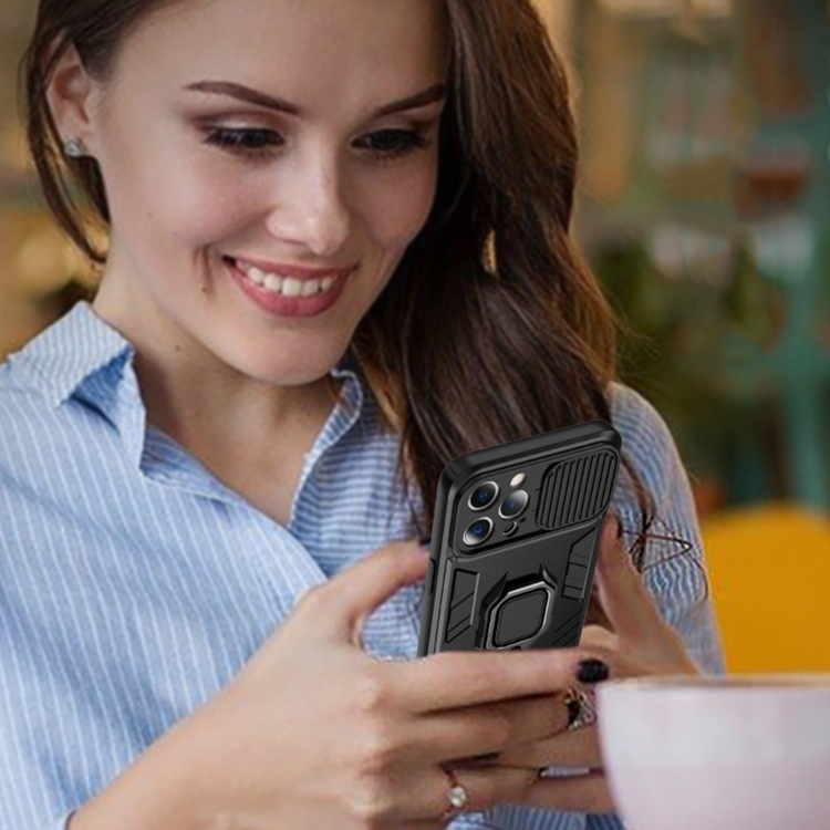 For iPhone 14 Sliding Camera Cover Design TPU + PC Phone Case (Black) For iPhone 14 Sliding Camera Cover Design TPU + PC Phone Case (Black)
