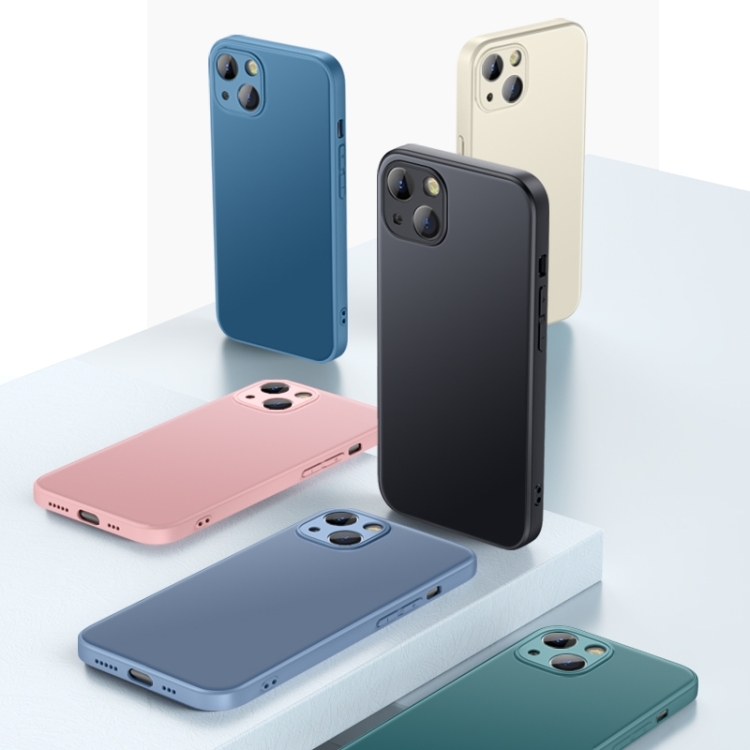 For iPhone 14 Pro AG Matte Glass + Liquid Silicone Skin Feel Case(Navy Blue) For iPhone 14 Pro AG Matte Glass + Liquid Silicone Skin Feel Case(Navy Blue)