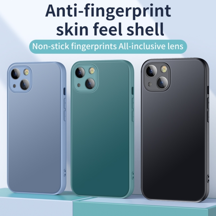 For iPhone 14 Pro AG Matte Glass + Liquid Silicone Skin Feel Case(Navy Blue) For iPhone 14 Pro AG Matte Glass + Liquid Silicone Skin Feel Case(Navy Blue)