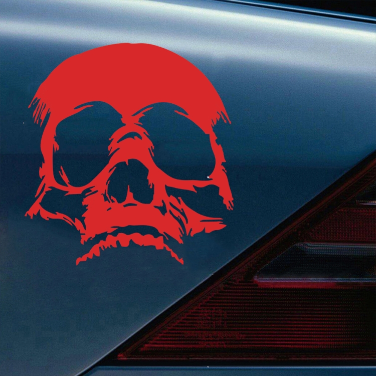 Set de 4 stickers pour plaque immatriculation Auto, SKULL, bleu